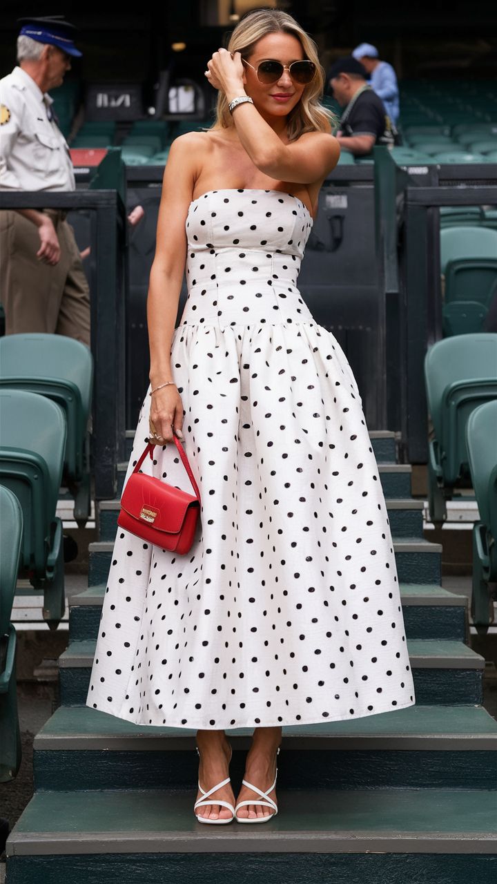 A Line Black Polka Dots Prom Dresses New Arrive Party Dress Evening Dress