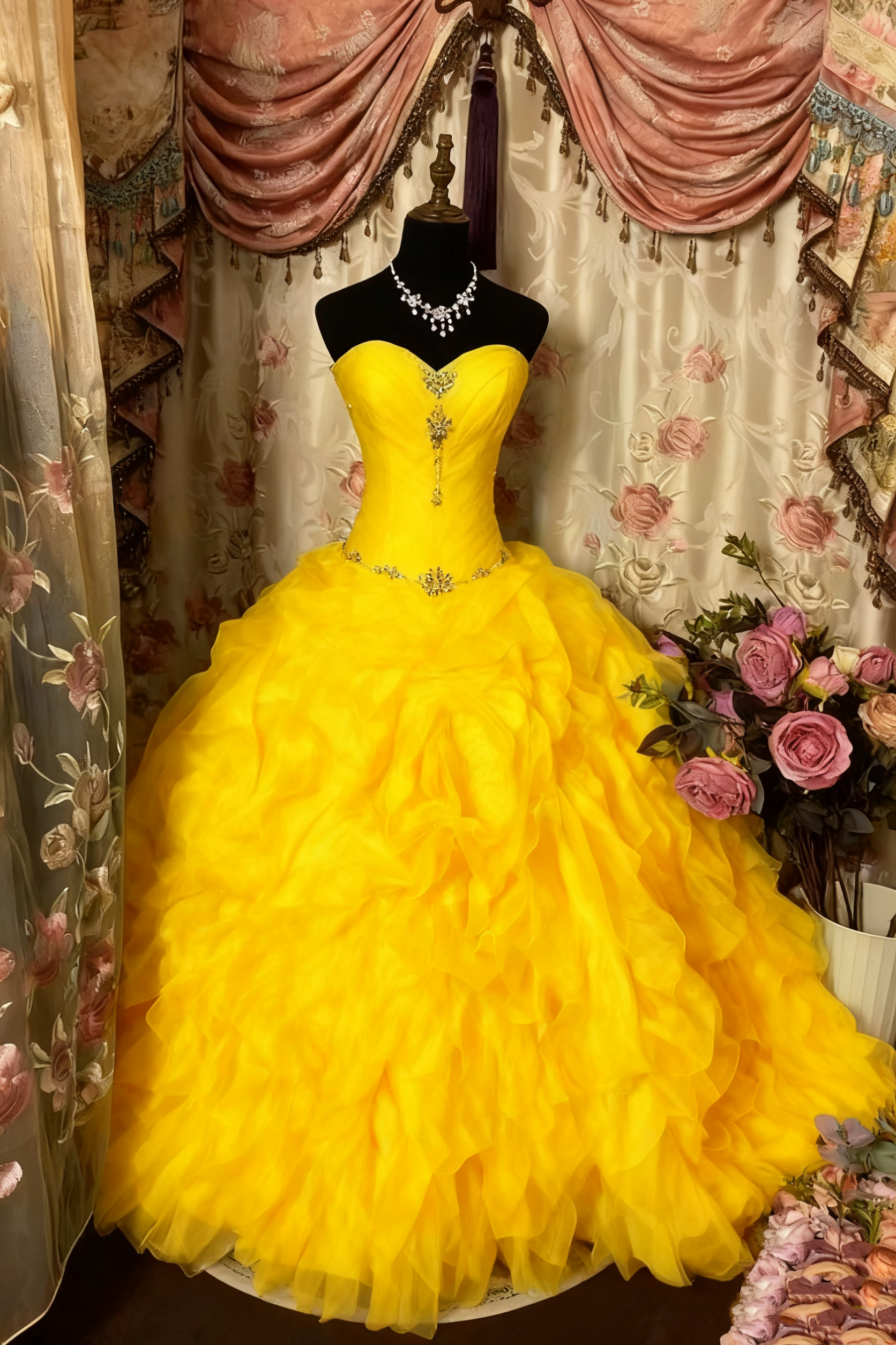 A Line Strapless Vintage Prom Dress Long Evening Dress