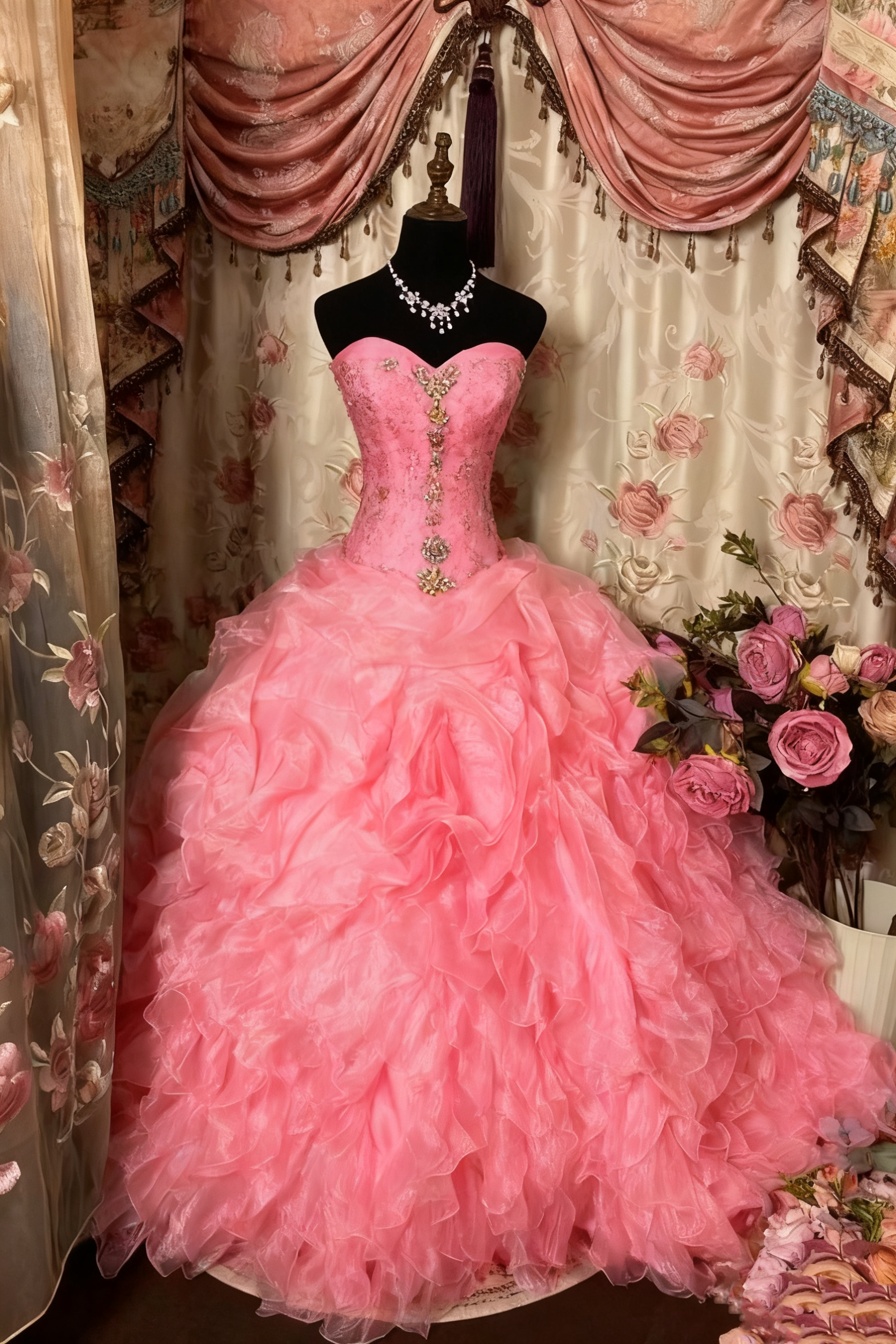 A Line Strapless Vintage Prom Dress Long Evening Dress