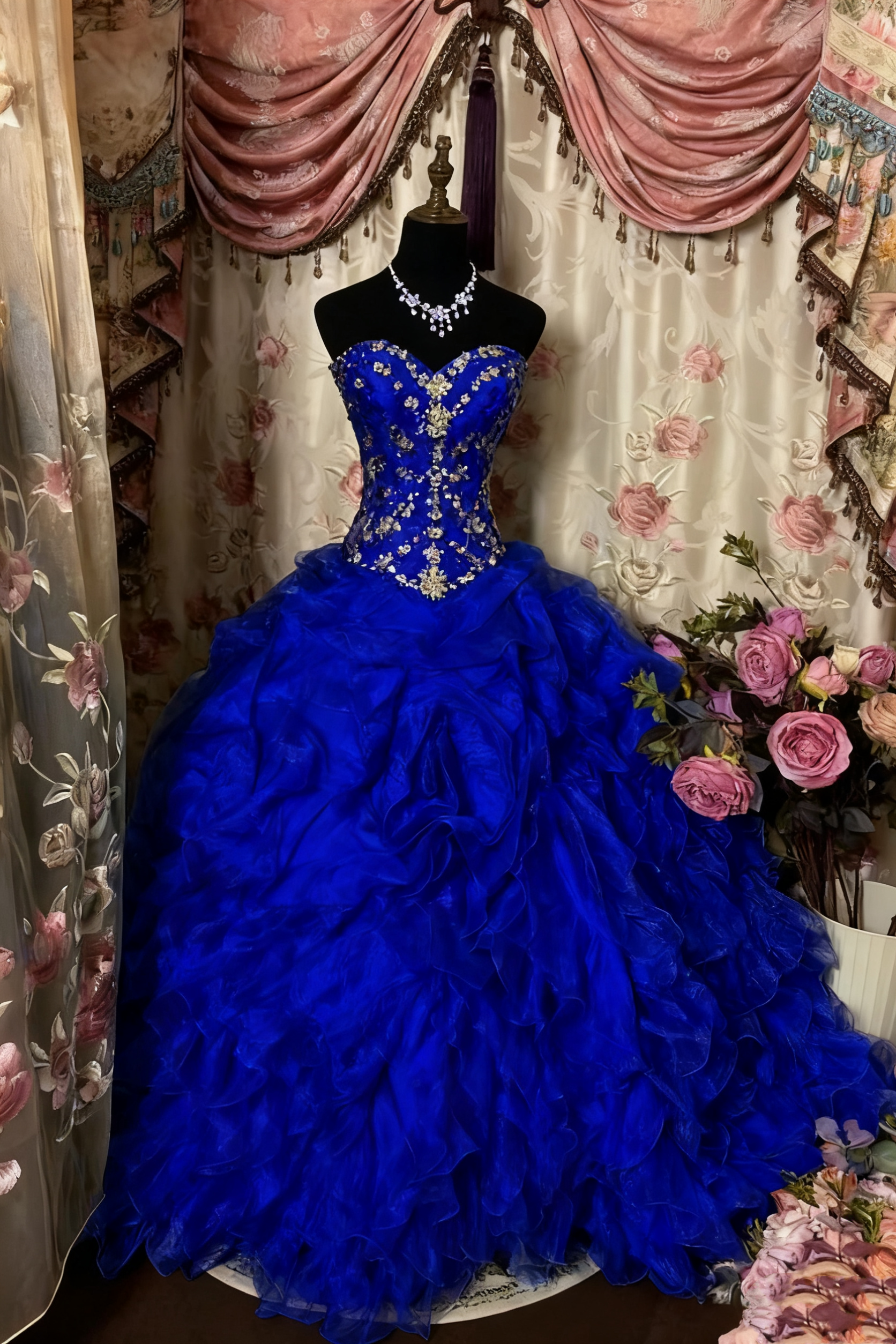 A Line Strapless Vintage Prom Dress Long Evening Dress