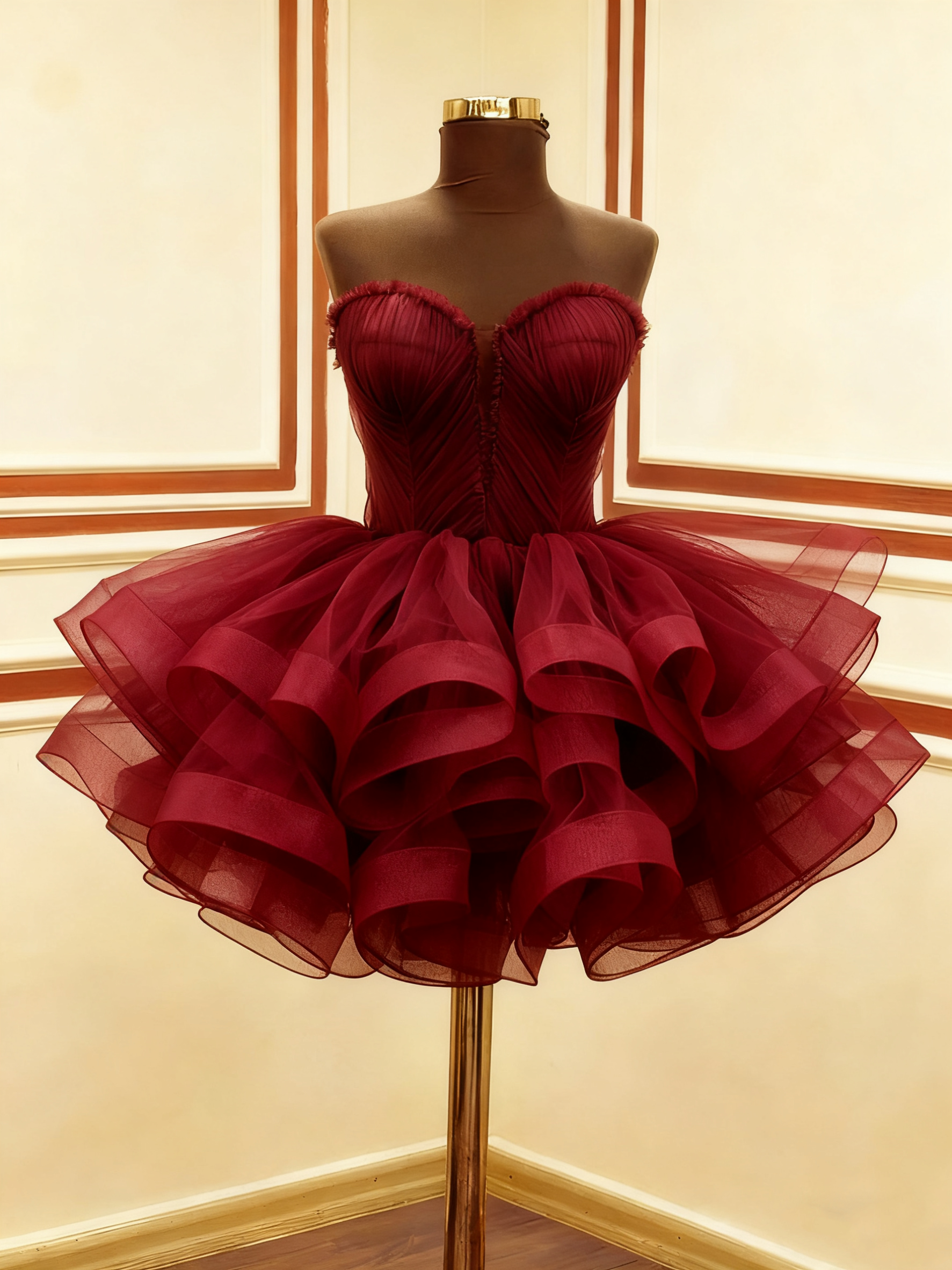 A Line Green Tulle Short Prom Dress Birthday Party Dress Homecoming Dress