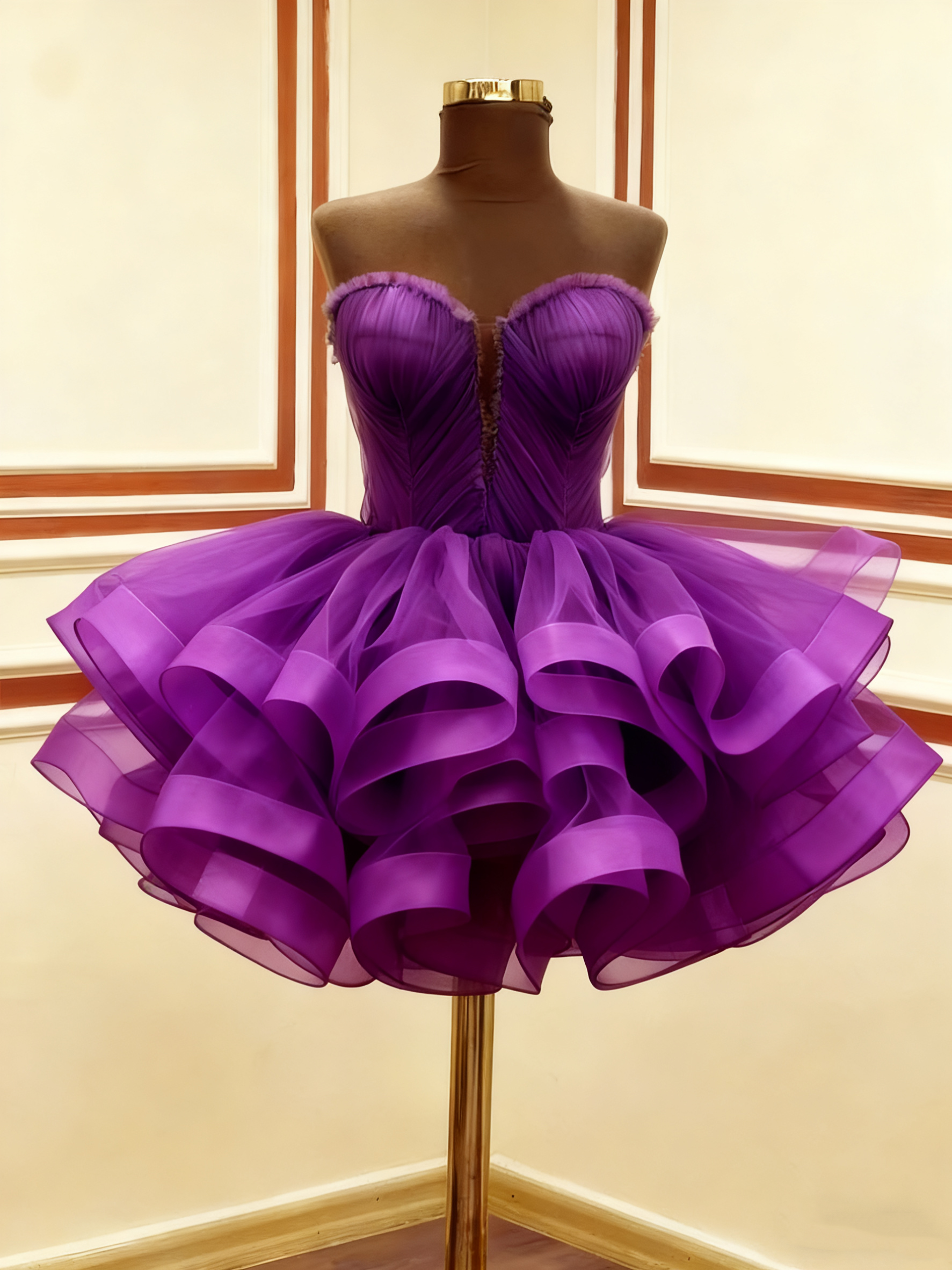 A Line Green Tulle Short Prom Dress Birthday Party Dress Homecoming Dress