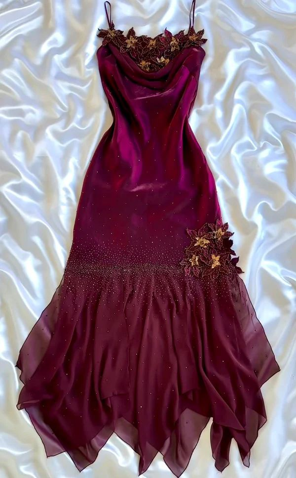 Purple Vintage Long Prom Dress Evening Dress With Flowers