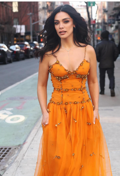 Beaded Orange Vintage Tulle Prom Dress 21st Birthday Outfit Evening Dress