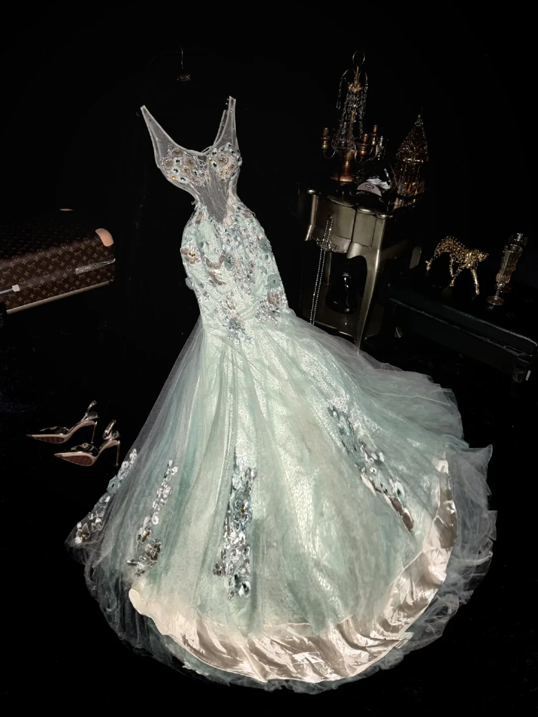 Sexy Mermaid Long Prom Dress Birthday Outfit Formal Graduated Dress