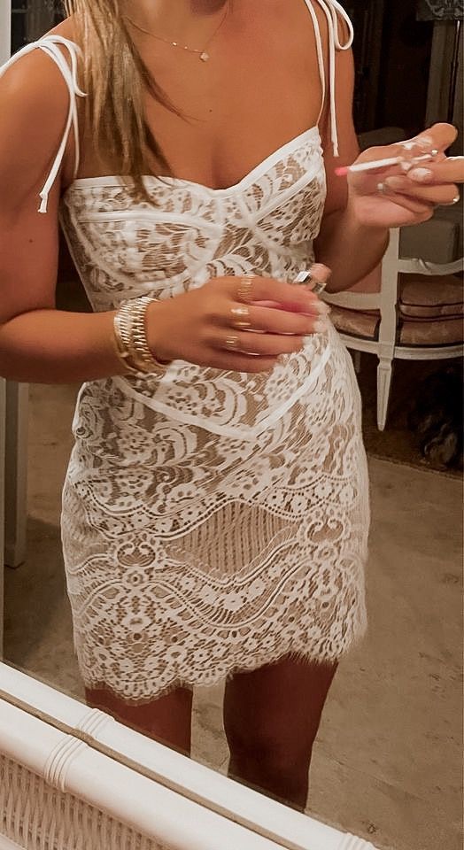 Tie Straps Lace Homecoming Dress Charming Party Dress