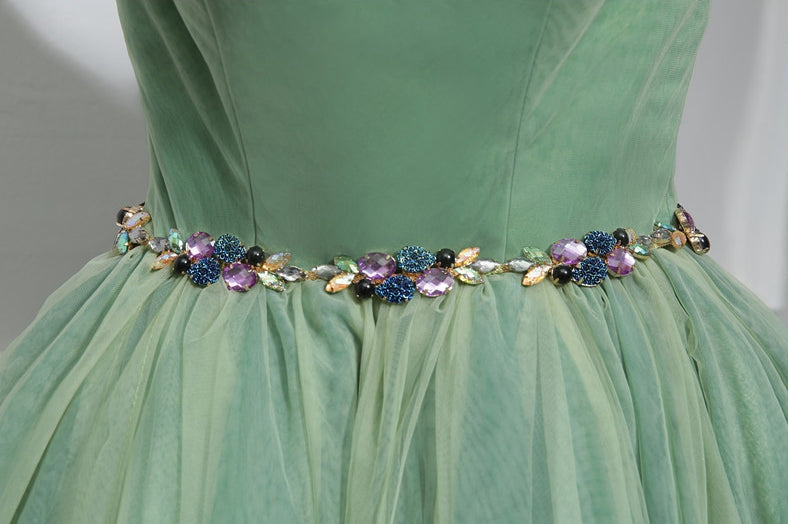 Cute green sweetheart neck homecoming dress