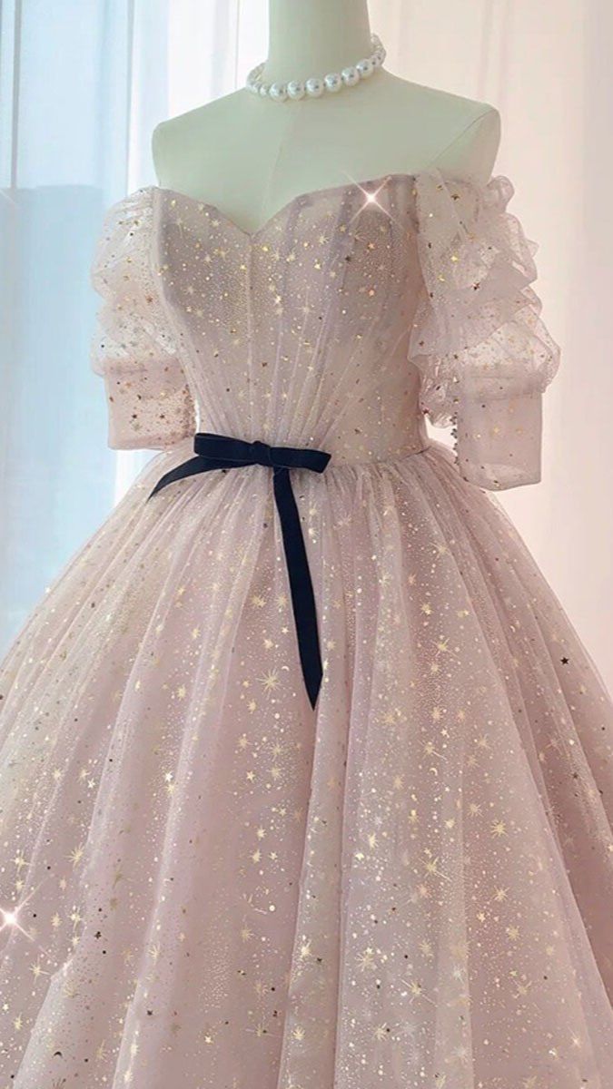 Pink Tulle Long Prom Dress Sweet 16 Dress Ball Gown