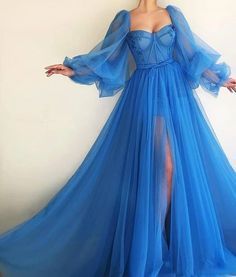 Vintage Puffy Sleeves Prom Dresses Tulle Princess Prom Quinceanera Dresses for Women