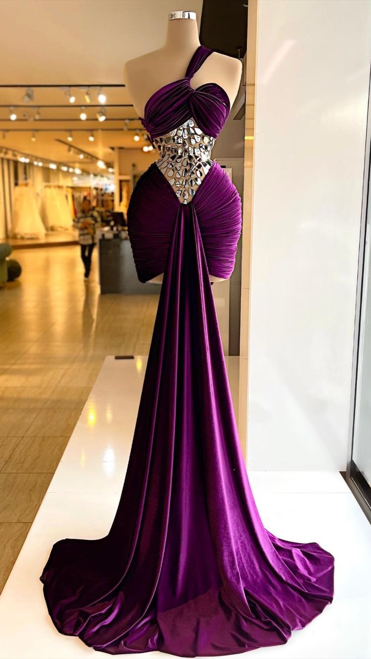 Dark Purple Vlevet Party Dress Sexy Prom Dress