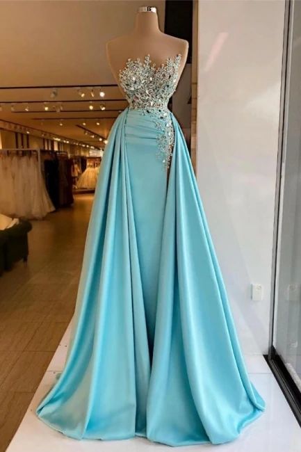 Sexy Sleeveless Sparkly Sequins Mermaid Prom Dress with Train