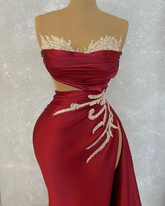 Mermaid Unique Evening Dresses With High Split