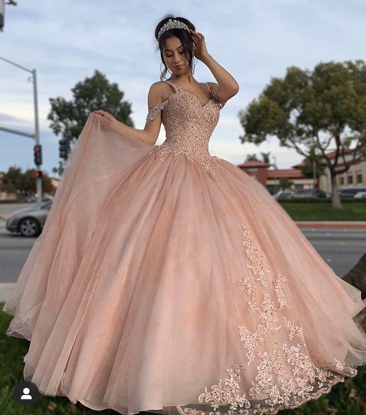 Pink quinceanera ball gown , prom Dresses