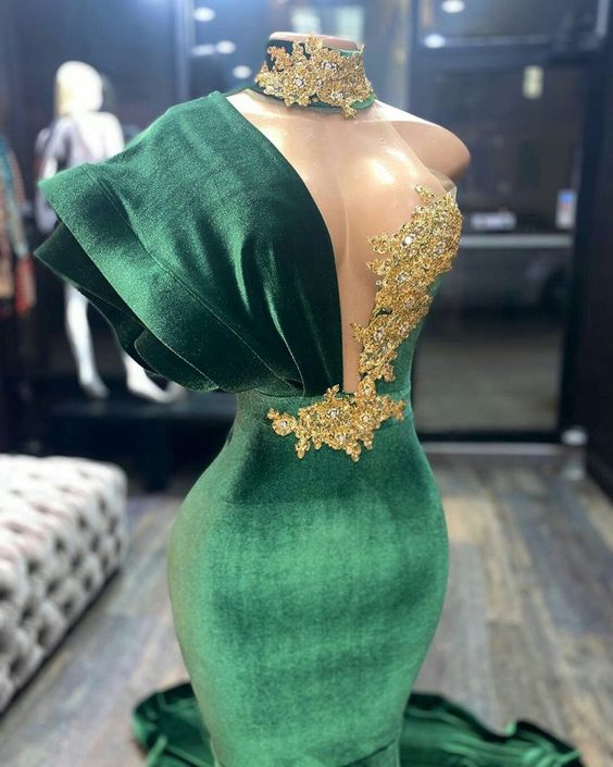 Green Mermaid Prom Dresses,Long Prom Dress