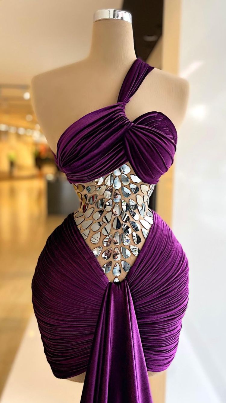 Dark Purple Vlevet Party Dress Sexy Prom Dress