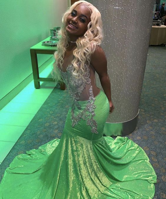 Meramid Sleeveless Prom Dress ,Unique Prom Dress