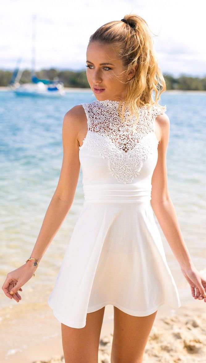 White Lace Fashion Homecoming Dress,Sexy Party Dress