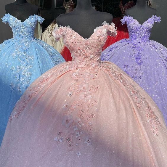 Pink ball gown Party Dress Elegant Long evening gown Sweet 16 Dress Quince Dresses