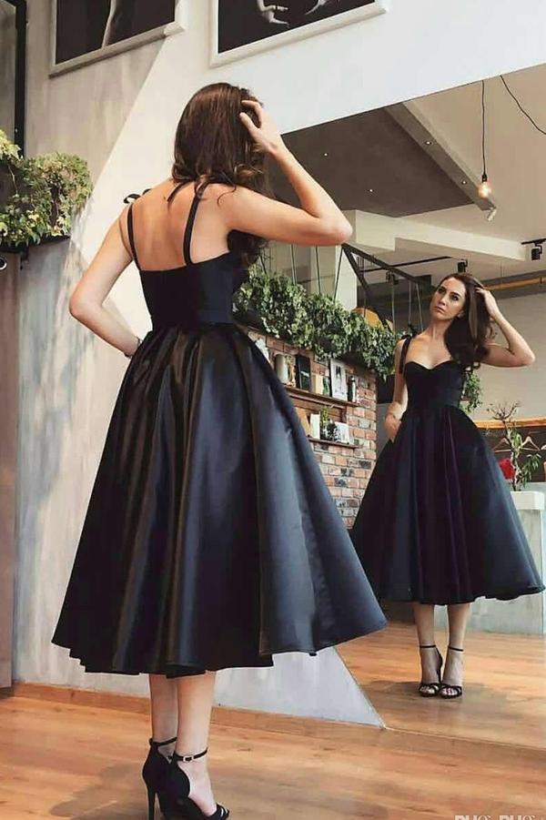 1950s Black Homecoming Dress, Short Prom Dress