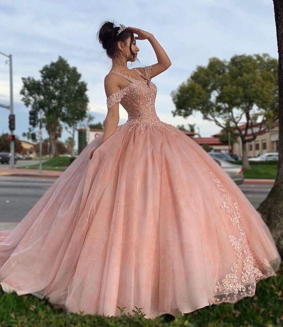 Pink quinceanera ball gown , prom Dresses