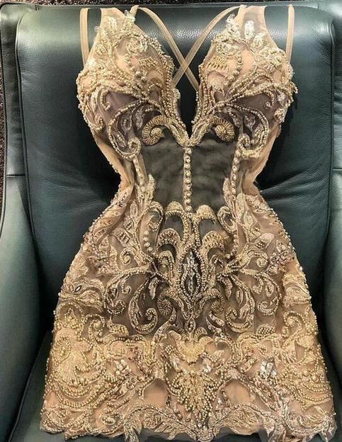 Sexy Champagne Short Homecoming Dresses With Beading