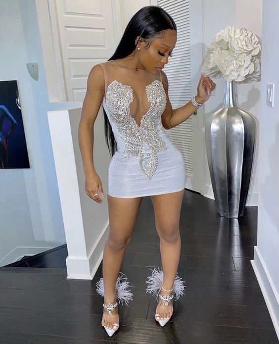 luxurious sequins beaded short homecoming dresses