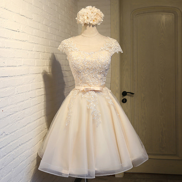 Charming A-line lace short prom dress,homecoming dresses