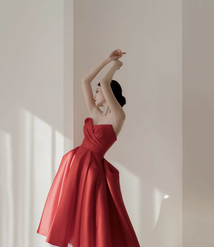 Red Satin Short Prom Dress Homecoming Dress