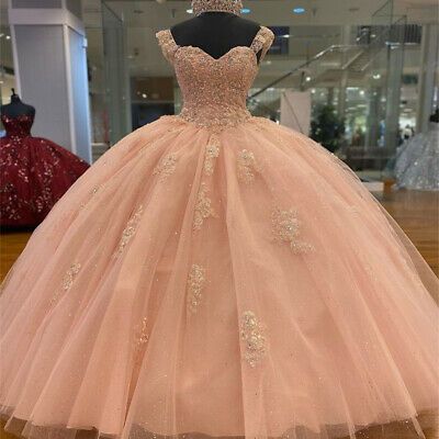 Sweetheart Quinceanera Dress Blush Pink Beaded Sweet 16 Party Dress Ball Gowns