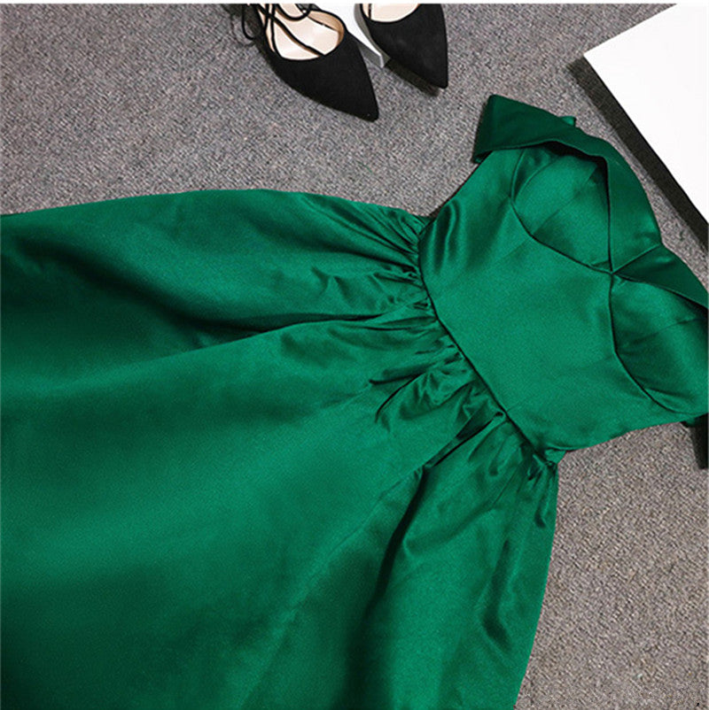 Off Shoulder Hunter Green Short Party Dresses Semi Formal Occasion Evening Gowns Homecoming Dress