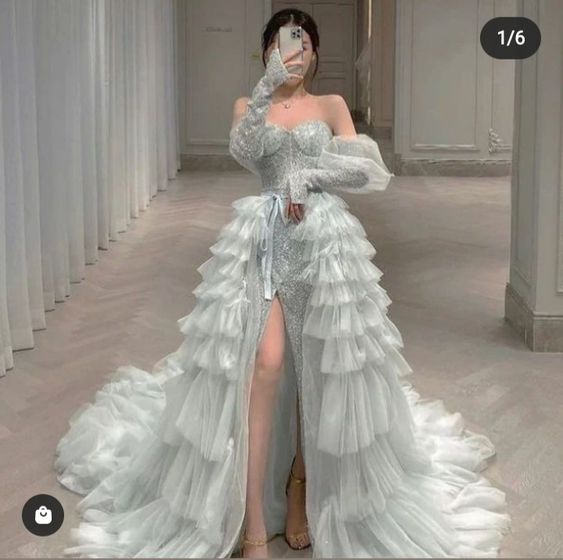 New Design Mermaind Prom Dress With Detachable trailing tail