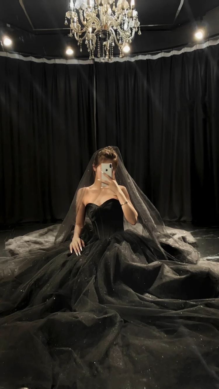 Black Corset Ball Gown Wedding Dress Gorgeously Gothic Prom Dress