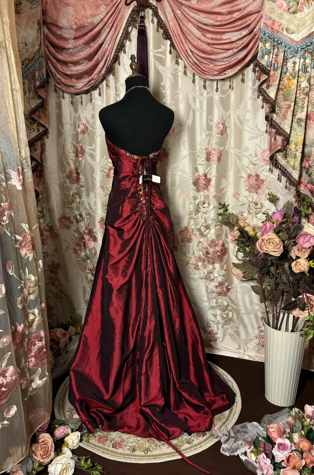 Retro Strapless Prom Dresses Long Evening Party Dress