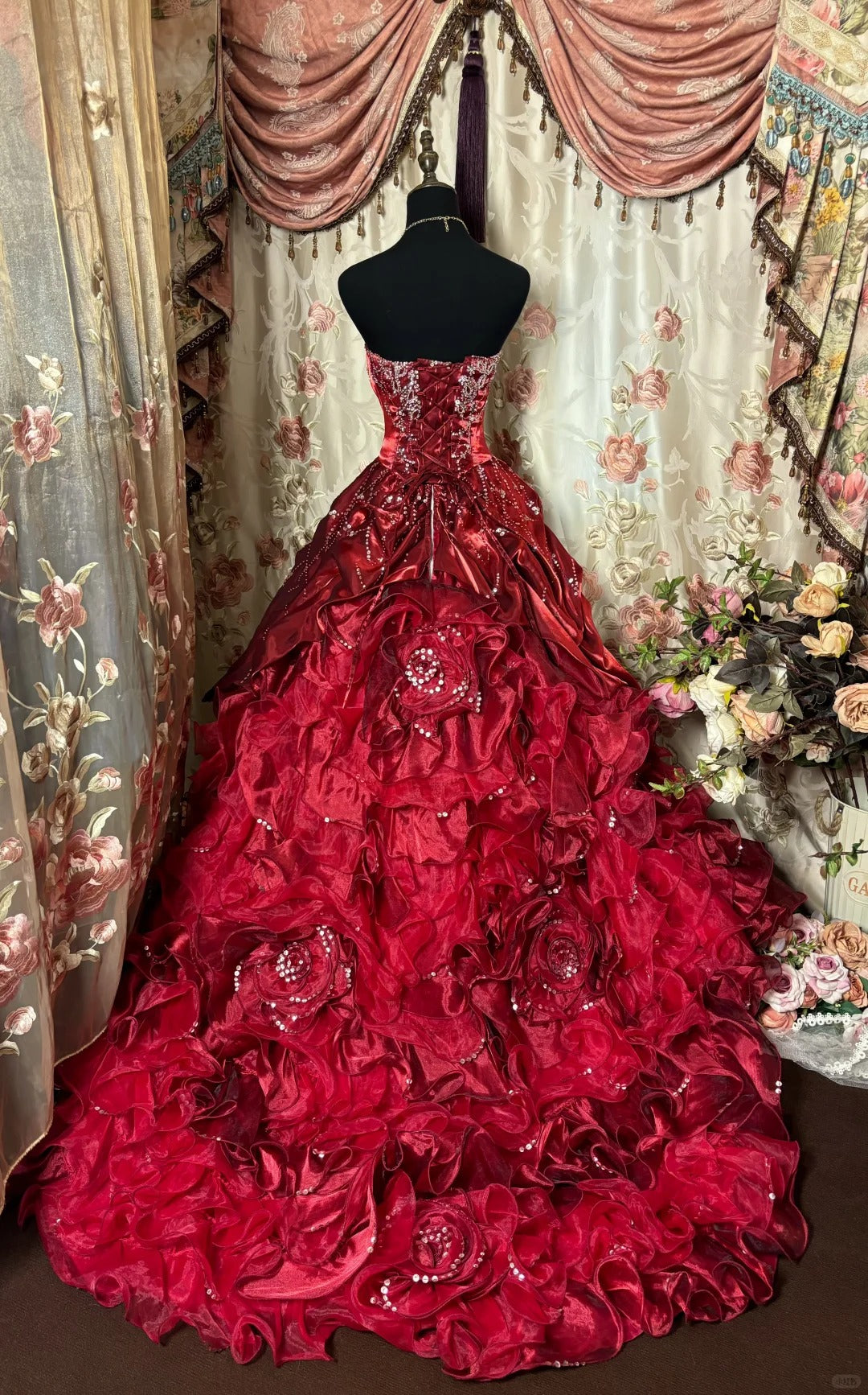 A line burgundy quinceanera dress for girls birthday party prom dresses sweet 16 dresses