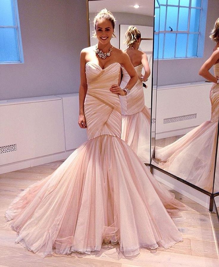 Strapless Mermaid Long Prom Dress Elegant Evening Party Dress