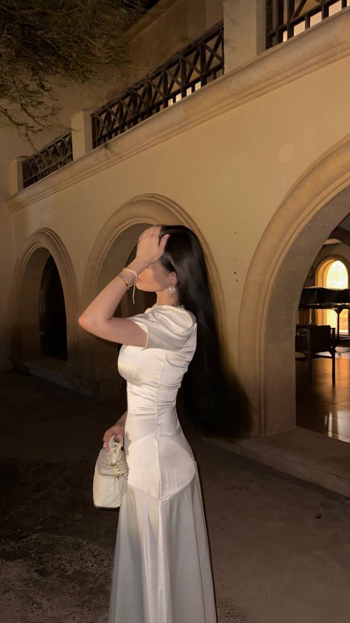 White Long Prom Dress, Elegant Evening Party Dress