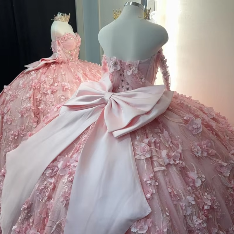Off the shoulder quinceanera dress for girls birthday party prom dresses sweet 16 dresses pink