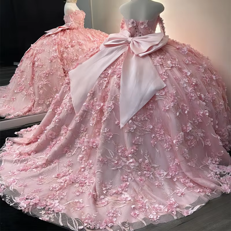Off the shoulder quinceanera dress for girls birthday party prom dresses sweet 16 dresses pink