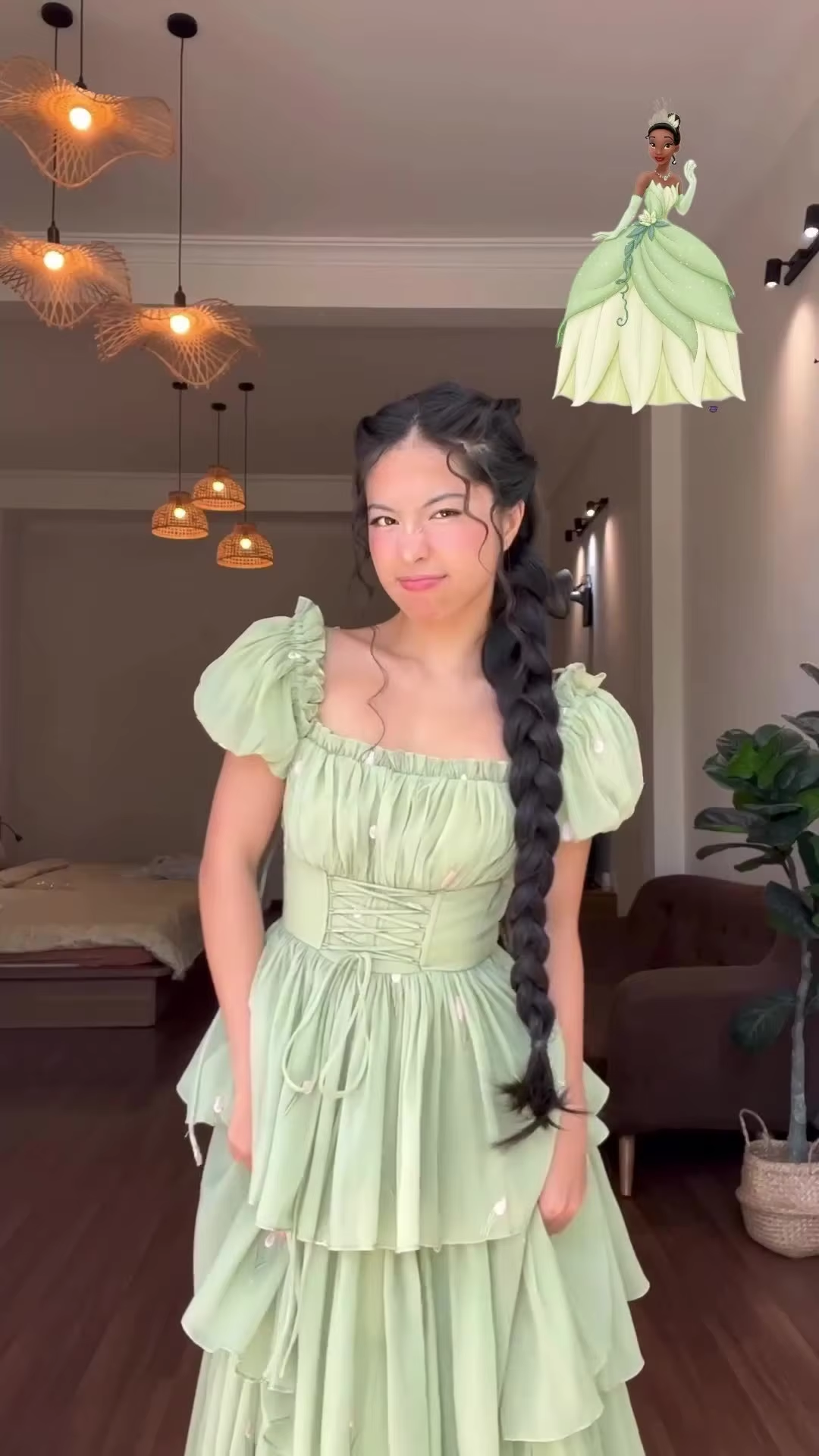 Green a-line elegant party prom formal evening dress