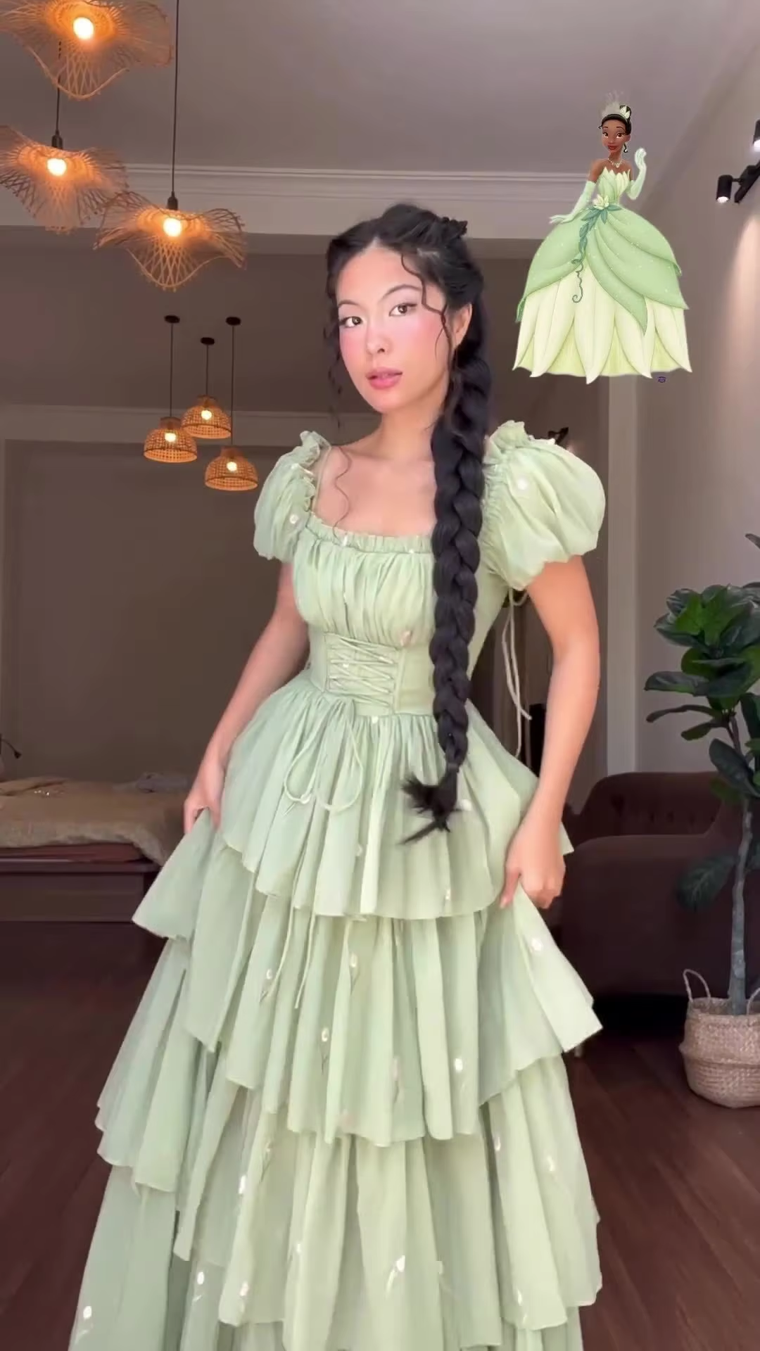 Green a-line elegant party prom formal evening dress