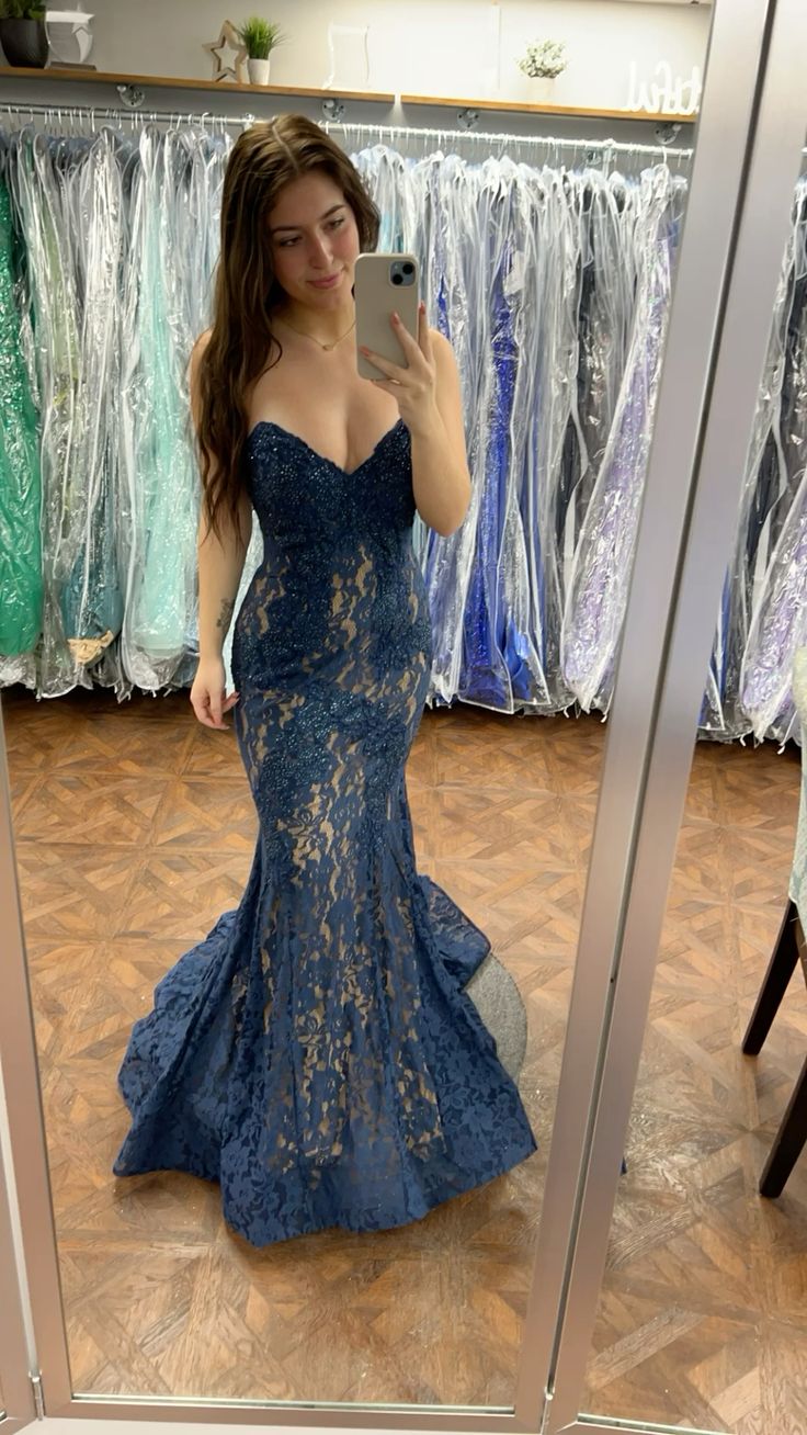 V Neck Lace Long Prom Dress Formal Evening Dresses