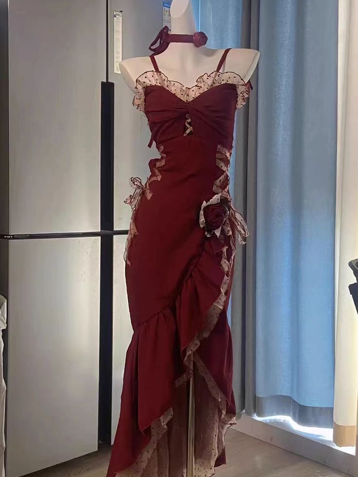 Evening Party Dresses Elegant Mermaid wine red stunning dress