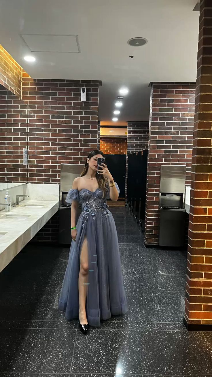 A Line Evening Dress Tulle Long prom dress