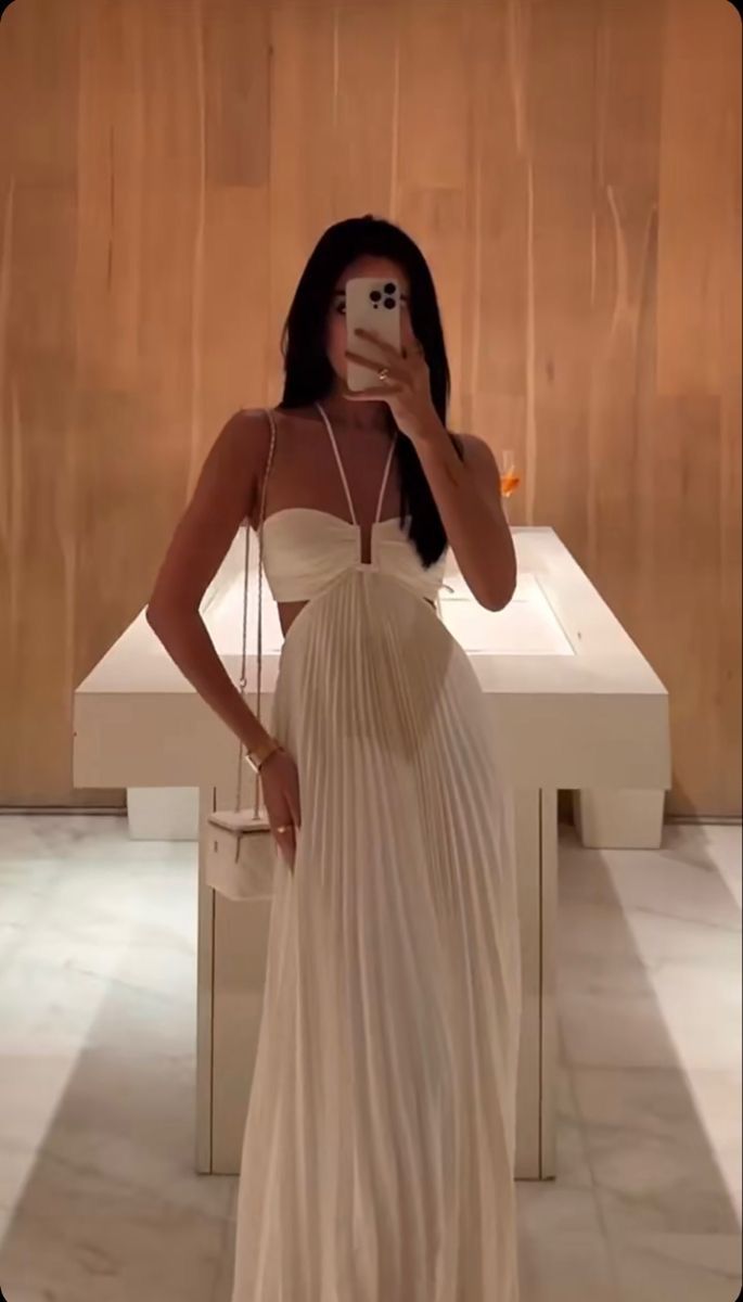A Line White Long Party Dress Prom Dresses