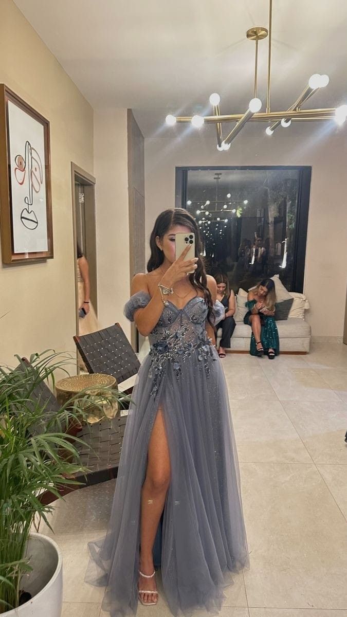 A Line Evening Dress Tulle Long prom dress