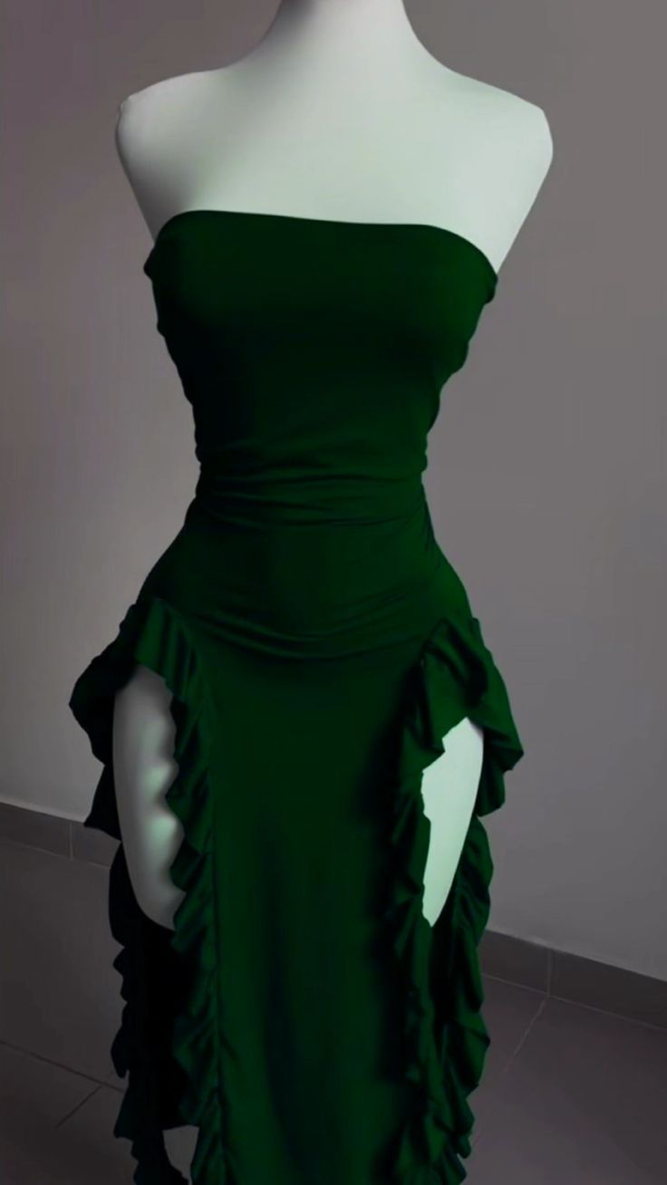 Strapless Sheath Midi Length Ruffle Prom Dress Sexy Evening Dress
