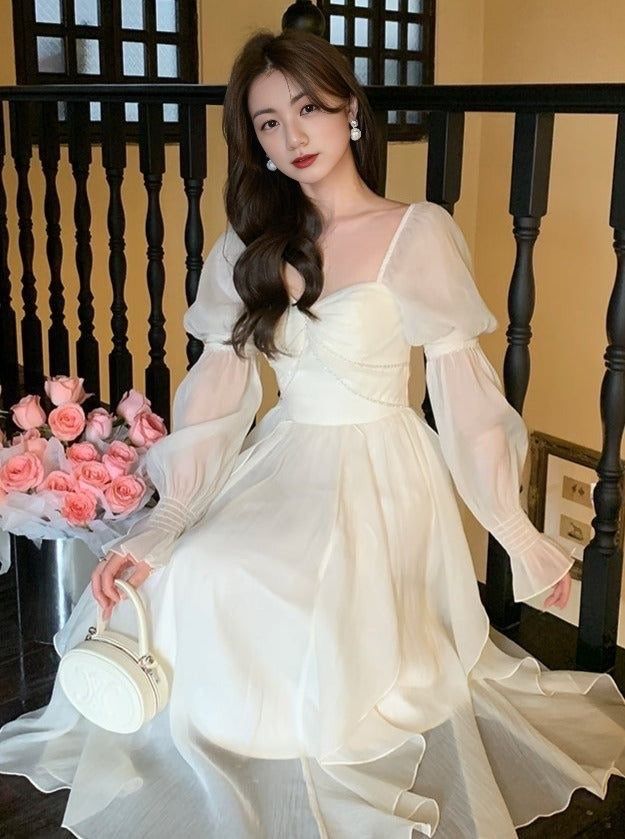 Women Casual Princess Party Dress Vintage A-line Birthday Dress Evening Dress