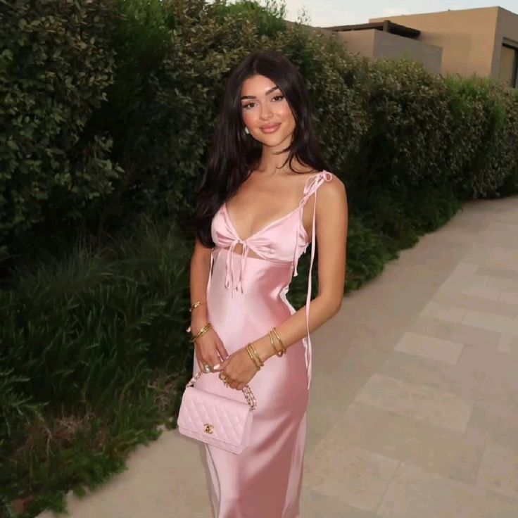 Elegant Satin Maxi Dress for Women, Sexy Party Dress