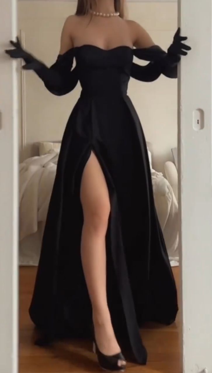 Strapless Wedding Guest Dress Black Prom Dresses