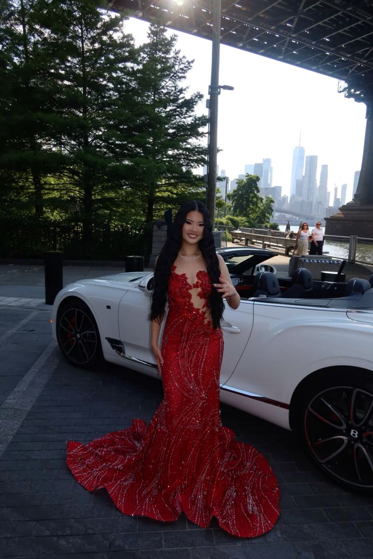 Sexy Red Prom Dress, Charming Prom Dress, Long Mermaid Prom Dress